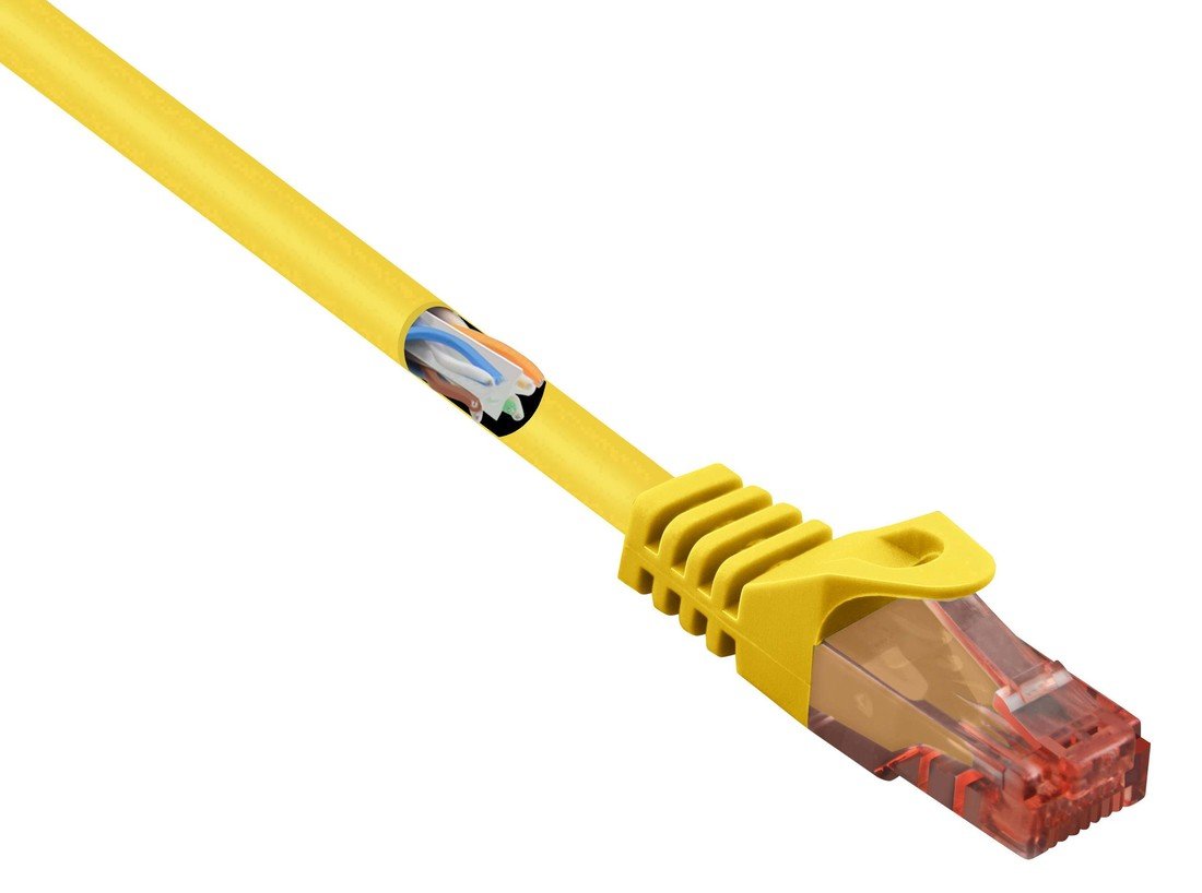 Renkforce RF-5370038 RJ45 síťové kabely, propojovací kabely CAT 6 U/UTP 10.00 m žlutá s ochranou, bez halogenů 1 ks