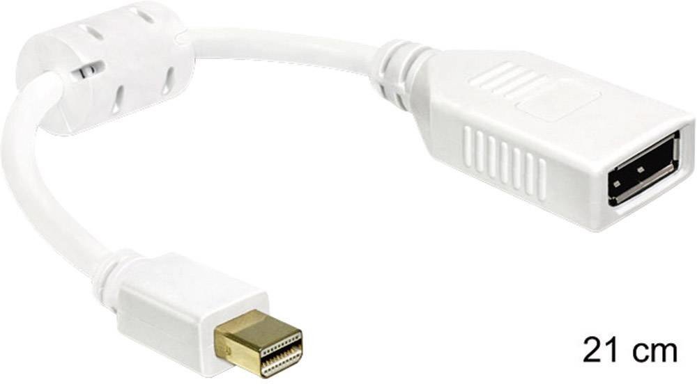 Delock 0403315 DisplayPort adaptér [1x mini DisplayPort zástrčka - 1x zásuvka DisplayPort] bílá s feritovým jádrem