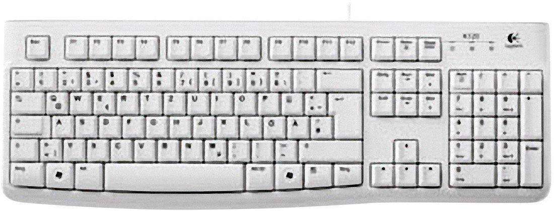 Logitech K120 Keyboard USB Klávesnice německá, QWERTZ, Windows® bílá odolné proti stříkající vodě