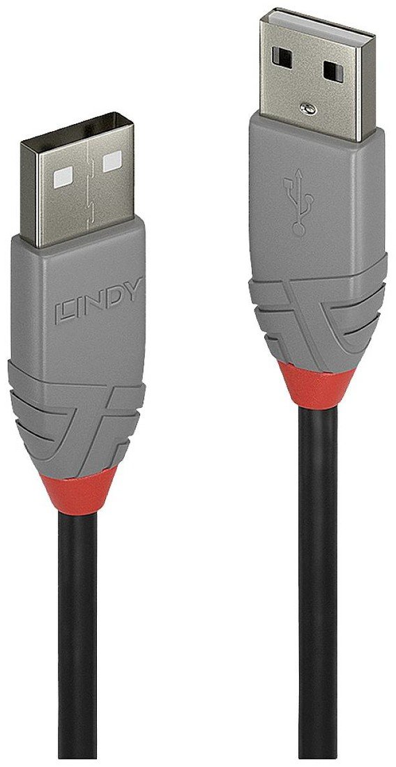 LINDY USB kabel USB 2.0 USB-A zástrčka, USB-A zástrčka 3.00 m černá, šedá  36694