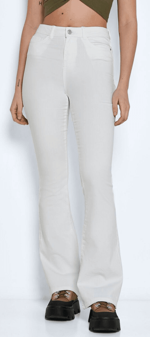 Bílé džíny s vysokým pasem Noisy May