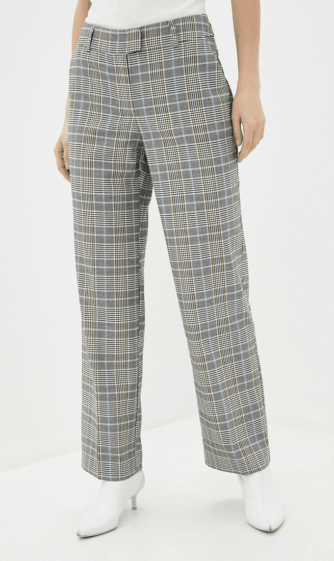 Kárované rovné kalhoty Tom Tailor