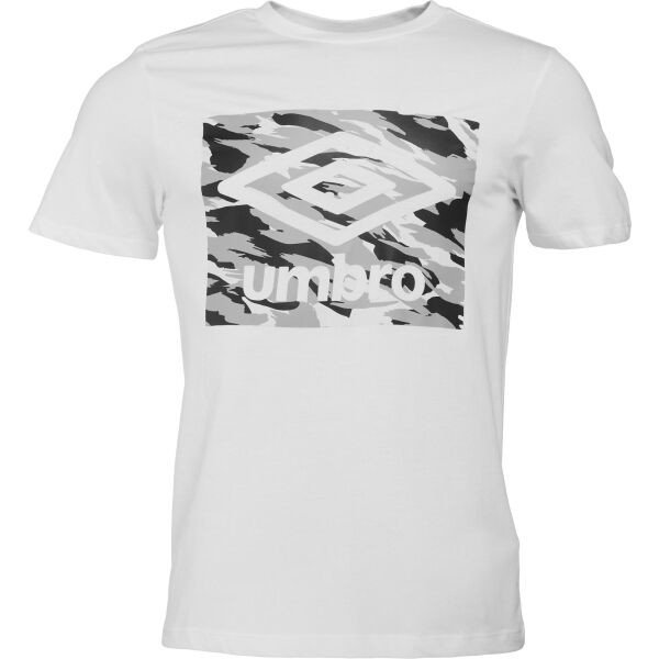 Umbro CAMO BOX LOGO GRAPHIC TEE Pánské triko, bílá, velikost M