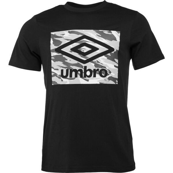 Umbro CAMO BOX LOGO GRAPHIC TEE Pánské triko, černá, velikost XL