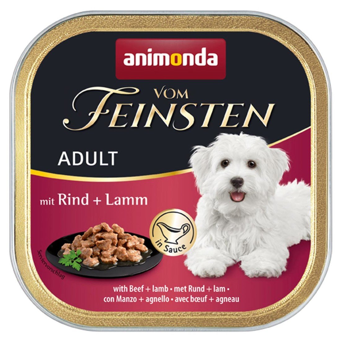 animonda vom Feinsten Adult hovězí a jehněčí v omáčce 22 × 150 g