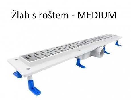 Olsen spa Odtokový žlab STANDARTline 400 mm do prostoru s roštem Medium