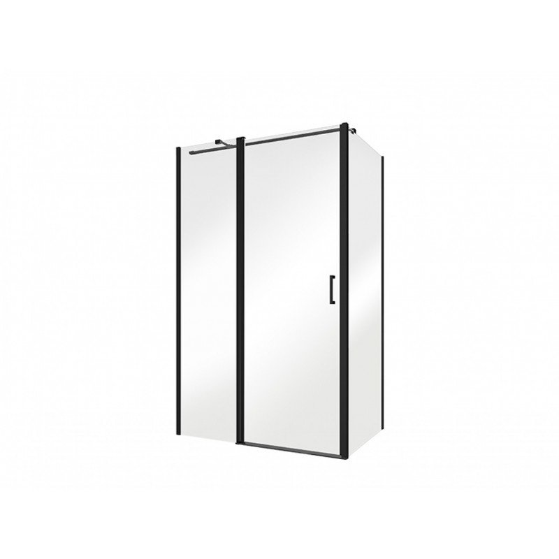 BESCO Obdélníkový sprchový kout EXO-C BLACK 100 x 80 cm, černé detaily, čiré sklo