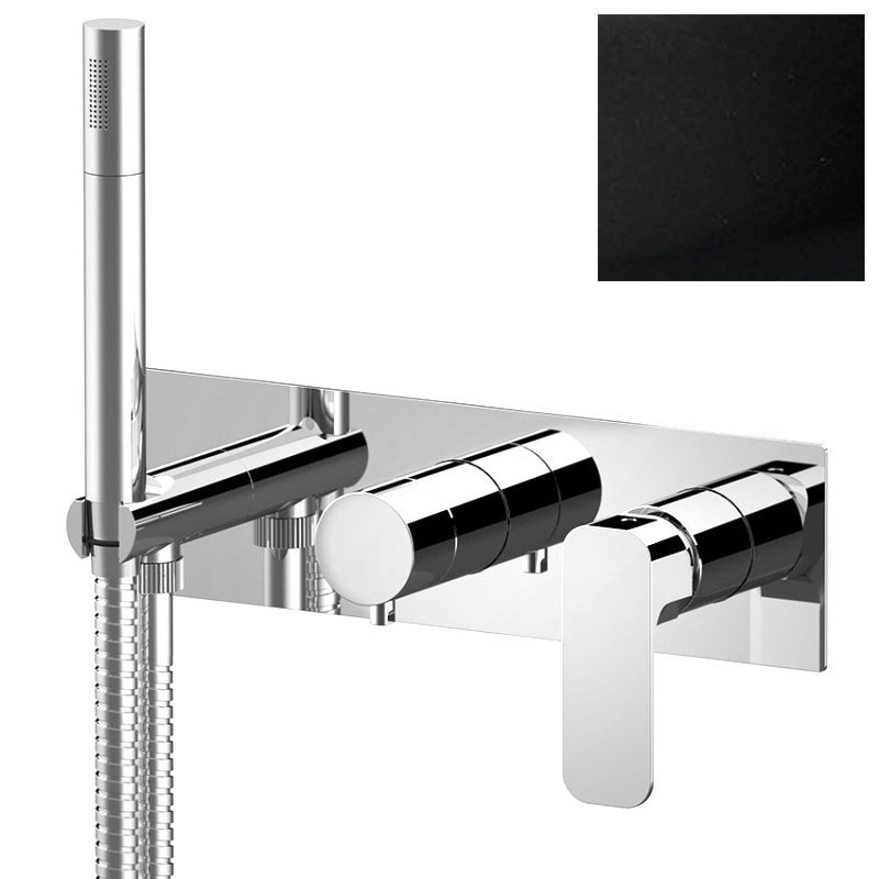 Sapho SPY podomítková sprchová baterie s ruční sprchou, 2 výstupy, černá mat