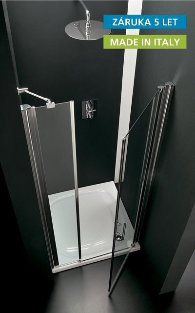 Hopa CZ Aqva Duo sprchové dveře s pevným dílem a pantem u zdi, šíře 110 - 114 cm, výška 190 cm chrom/čiré sklo - pravé panty