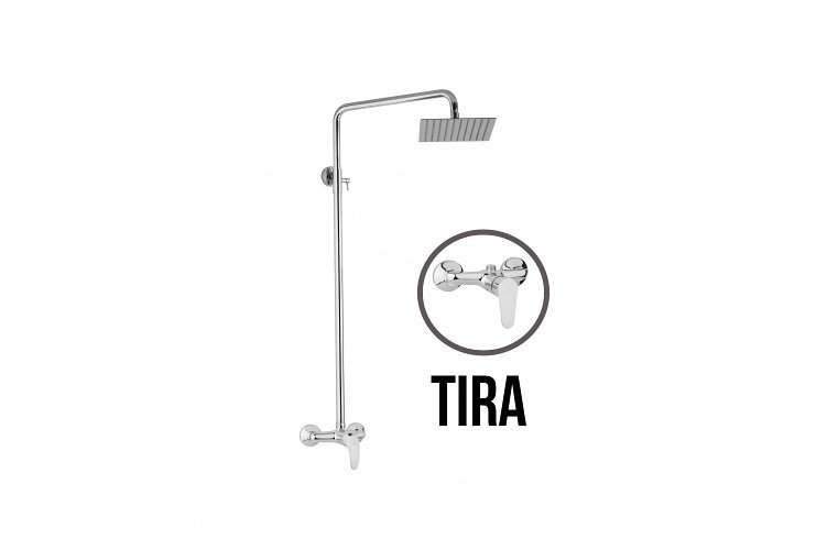 JB Sanitary TIRA SD 61 000 00 5 - Sprchová sestava s baterií 150mm, nerezovou čtvercovou sprchou 250x250mm, bez možnosti ruční sprchy