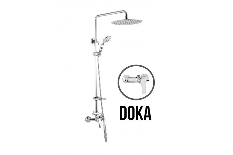 JB Sanitary DOKA SK 61 011 12 4 - Sprchová sestava s baterií 150mm,nerezovou kruhovou sprchou 300mm, s příslušenstvím