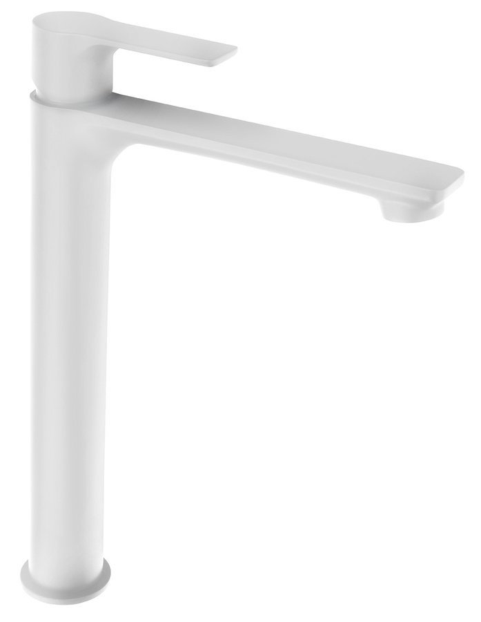 Sapho PAX stojánková umyvadlová baterie vysoká bez výpusti, prodloužená hubice, bílá mat