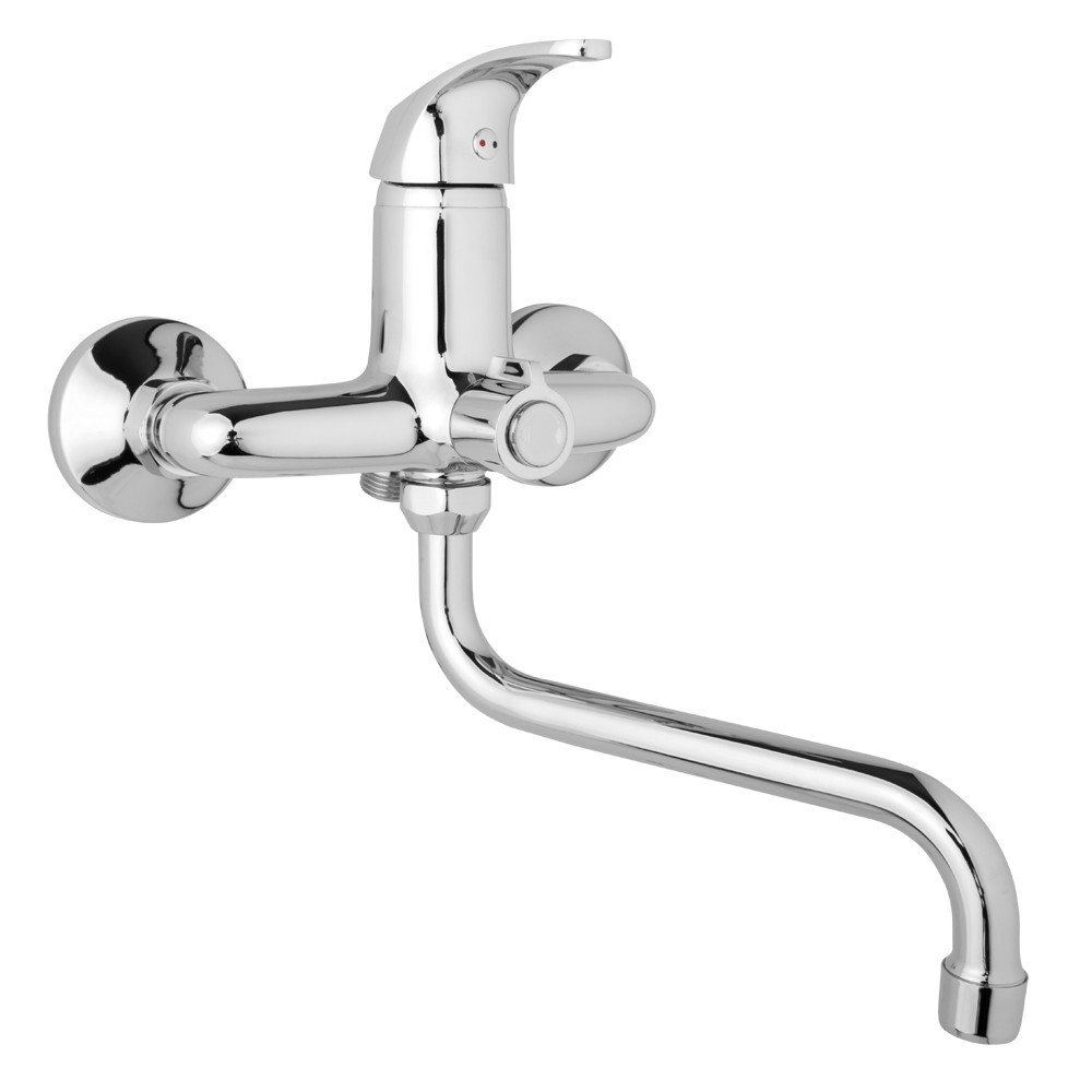 JB Sanitary SLIM A10 39 50 - Nástěnná umyvadlová a sprchová baterie 150 mm, otočný přepínač v těle, bez příslušenství, trubkové ramínko 300 mm