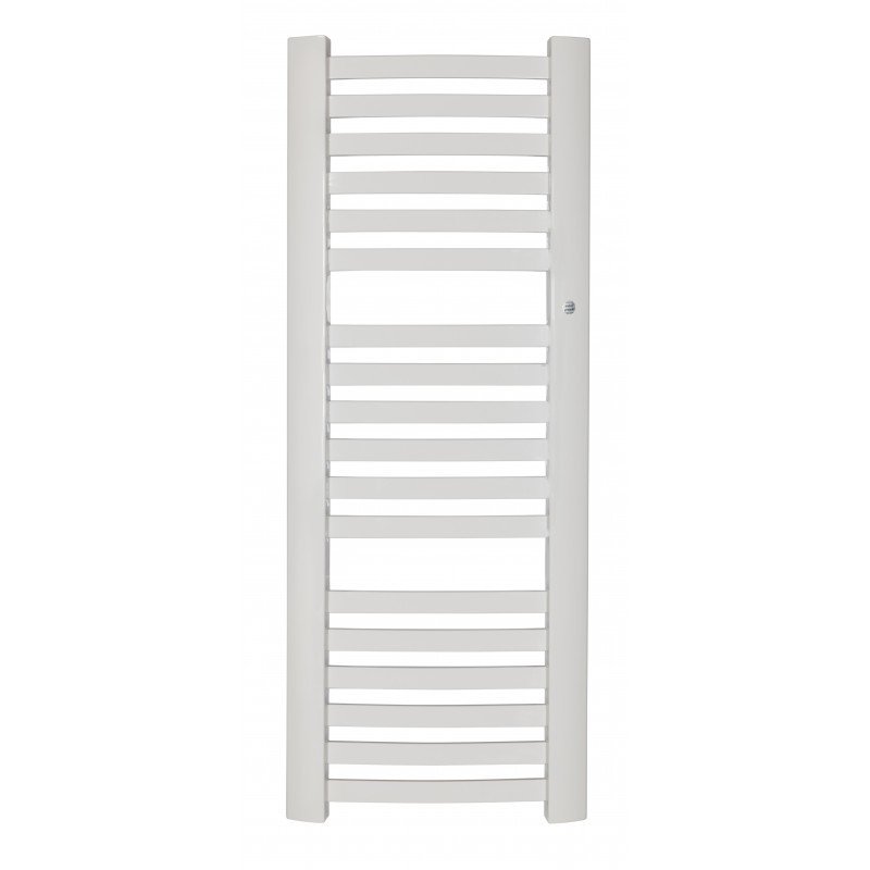 Instalprojekt Koupelnový radiátor RETTO - 412 × 1436 mm, výkon 530 W, Bílý (C35 white silk), Spodní centrální připojení D50 - Hopa