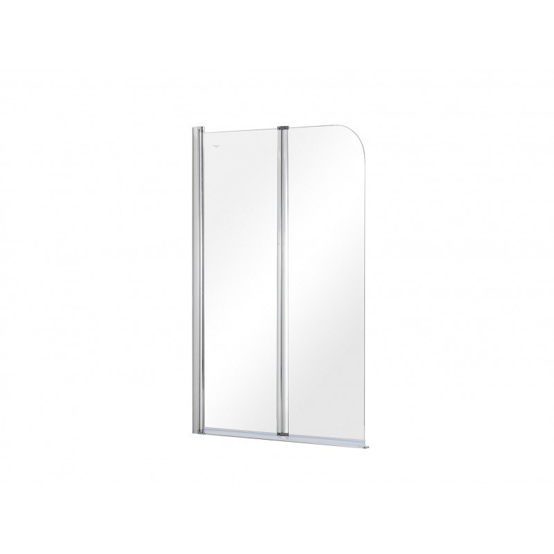 BESCO Vanová zástěna PRIME 2 - 90 x 140 cm, skládací, hliník chrom, čiré bezpečnostní sklo - 5 mm