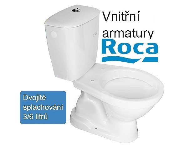 Eco produkty Kombinovaný klozet EP spodní + , vybavený armaturami Roca