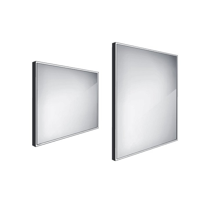 Nimco ZPC 13003-90 - černé LED zrcadlo 800x700