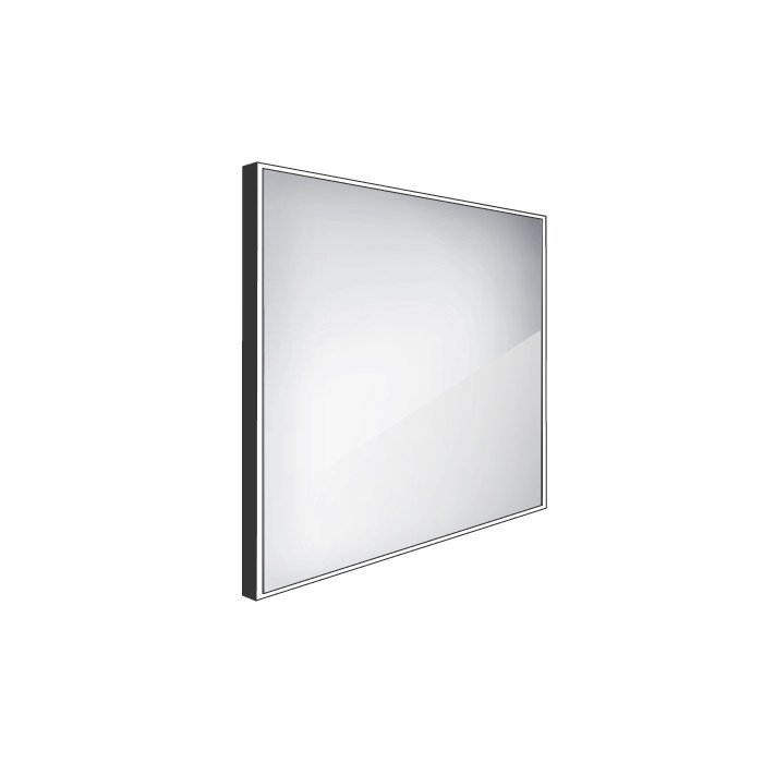 Nimco ZPC 13077-90 - černé LED zrcadlo 700x700