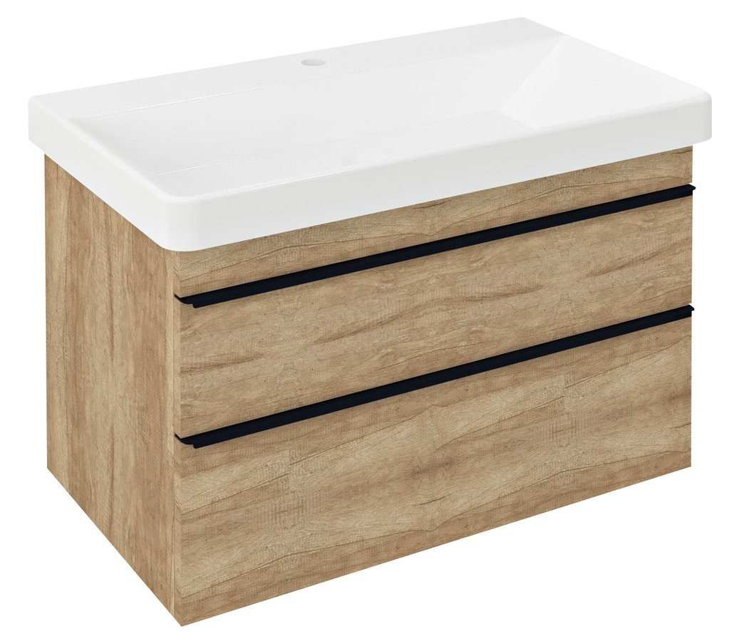 Sapho SITIA umyvadlová skříňka 75,6x50x43,4cm, 2xzásuvka, dub alabama