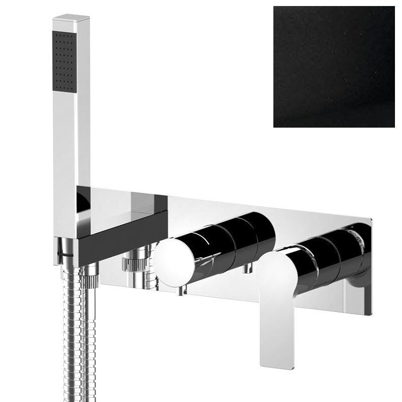 Sapho PAX podomítková sprchová baterie s ruční sprchou, 3 výstupy, černá mat