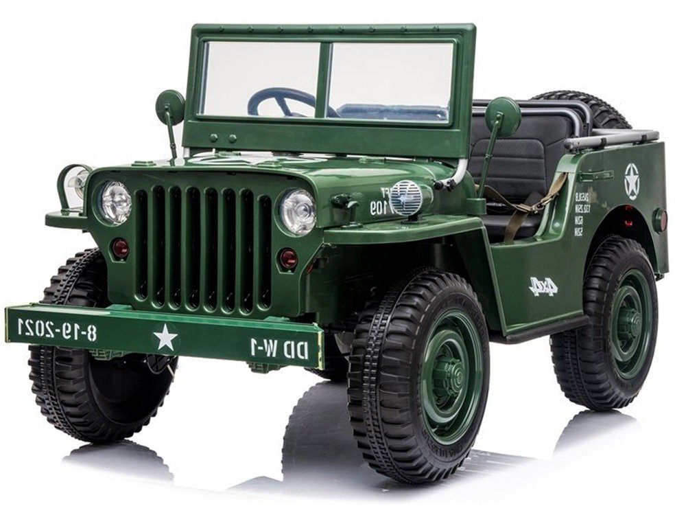 mamido Dětské elektrické autíčko Jeep Willys 4x4 třímístné zelené