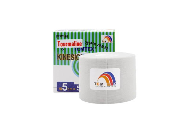 Temtex kinesio tape Tourmaline, bílá tejpovací páska 5 cm x 5 m