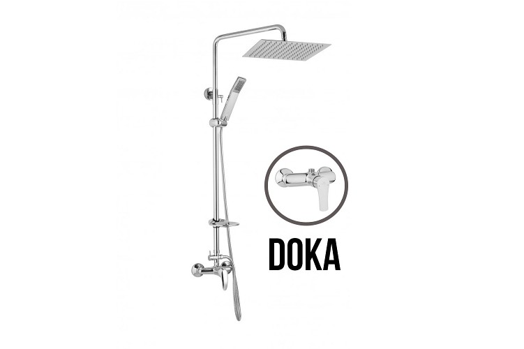 JB Sanitary DOKA SK 61 011 05 5 - Sprchová sestava s baterií 150mm, nerezovou čtvercovou sprchou 250x250mm, s příslušenstvím