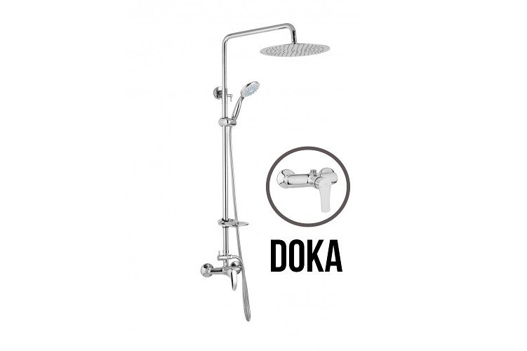 JB Sanitary DOKA SK 61 011 12 3 - Sprchová sestava s baterií 150mm, nerezovou kruhovou sprchou 200mm, s příslušenstvím