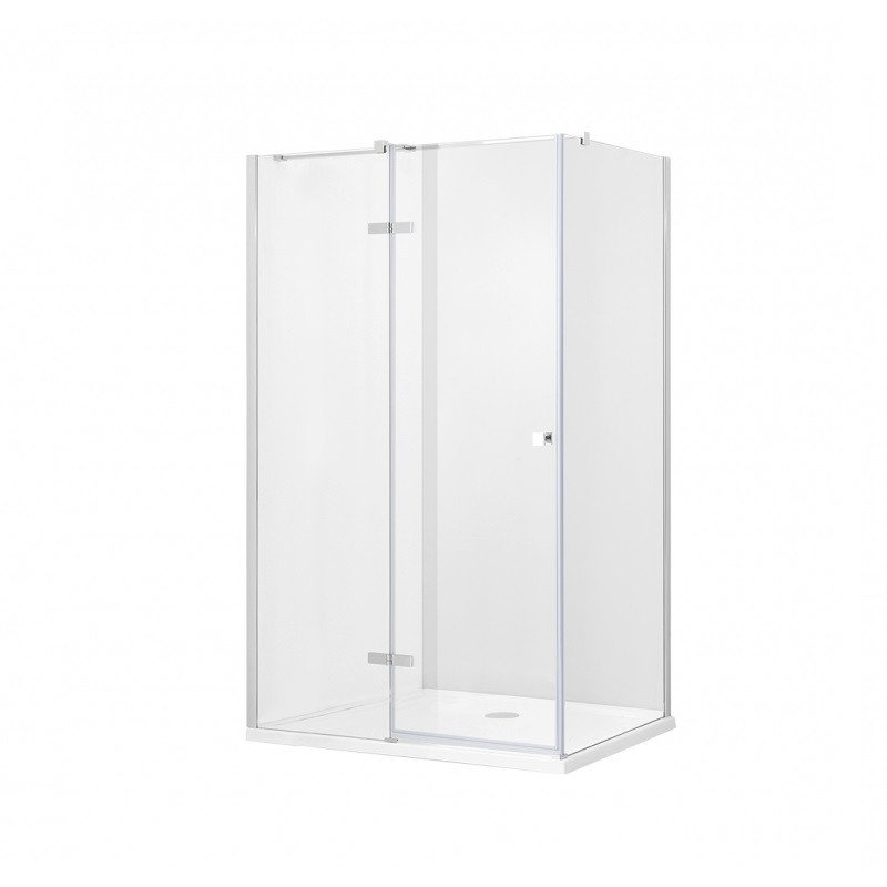 BESCO Obdélníkový sprchový kout PIXA 120 x 80 cm, bezrámový, zpevňující vzpěry, levé dveře