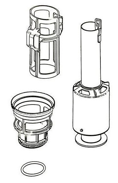 Liv-Fluidmaster LIV 195280 Vypouštěcí ventil pro podomítkové nádrže Tornado Stop tlačítko