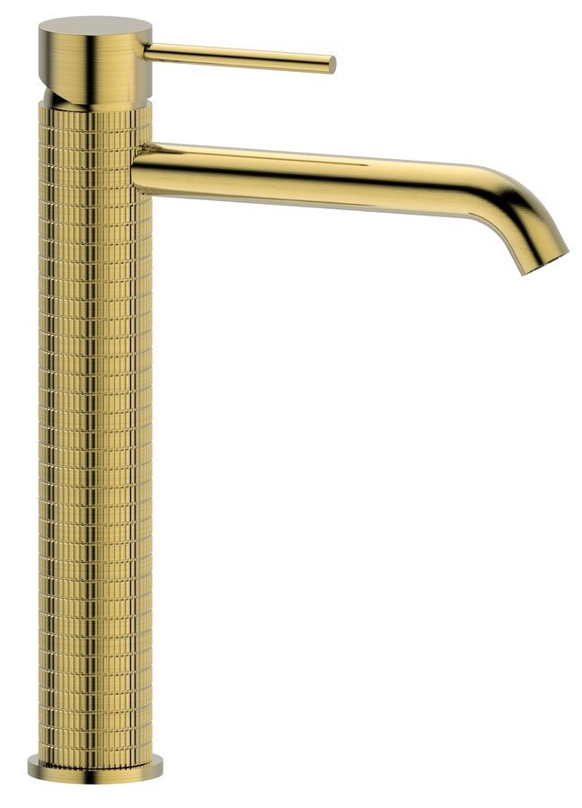 Sapho FLAWO stojánková umyvadlová baterie vysoká bez výpusti, zlato mat