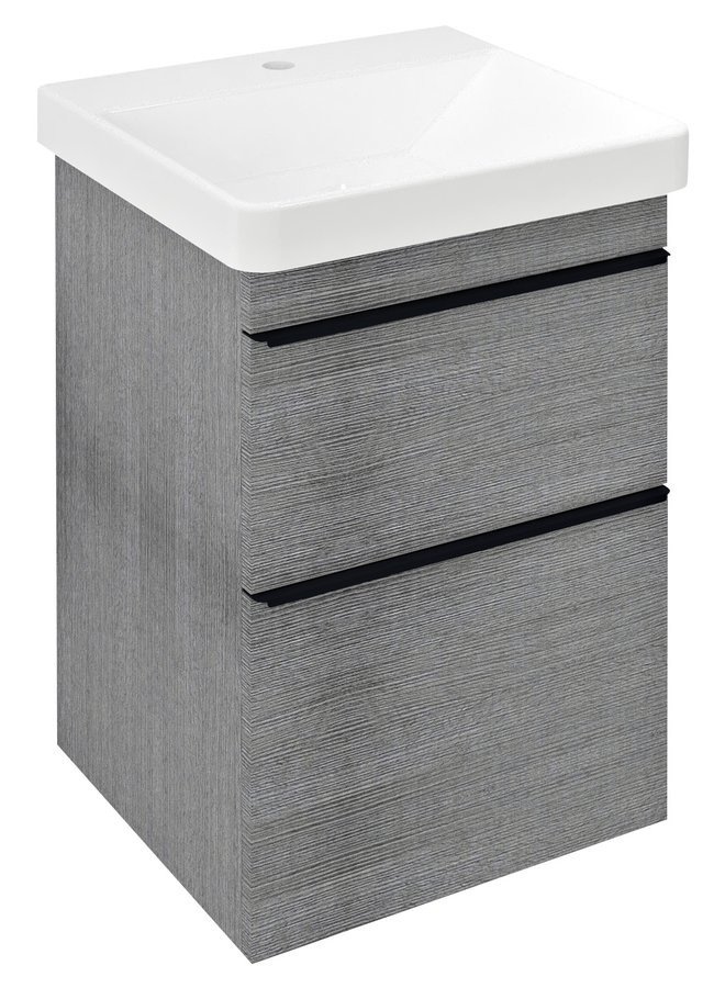 Sapho SITIA umyvadlová skříňka 46,4x70x43,4cm, 2xzásuvka, dub stříbrný