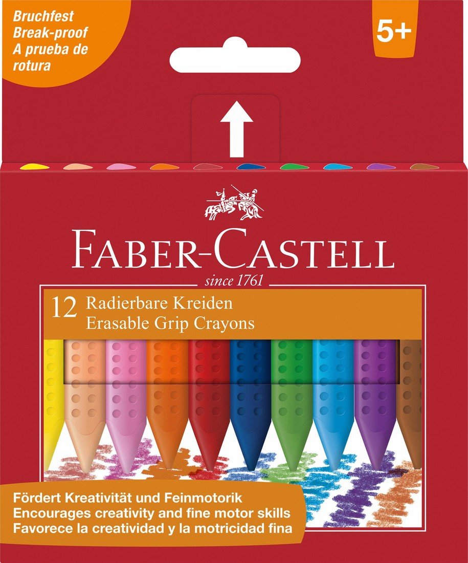 Voskovky Faber-Castell Grip - plastový úchop, 12 ks