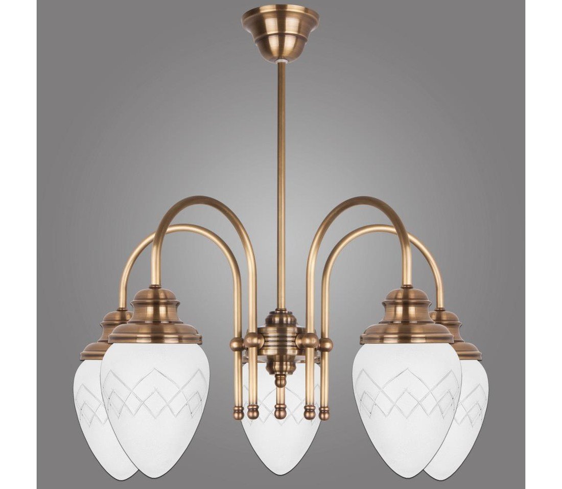 Kemar Kemar RI/5/M - Lustr na tyči RINAMA 5xE27/60W/230V mosaz