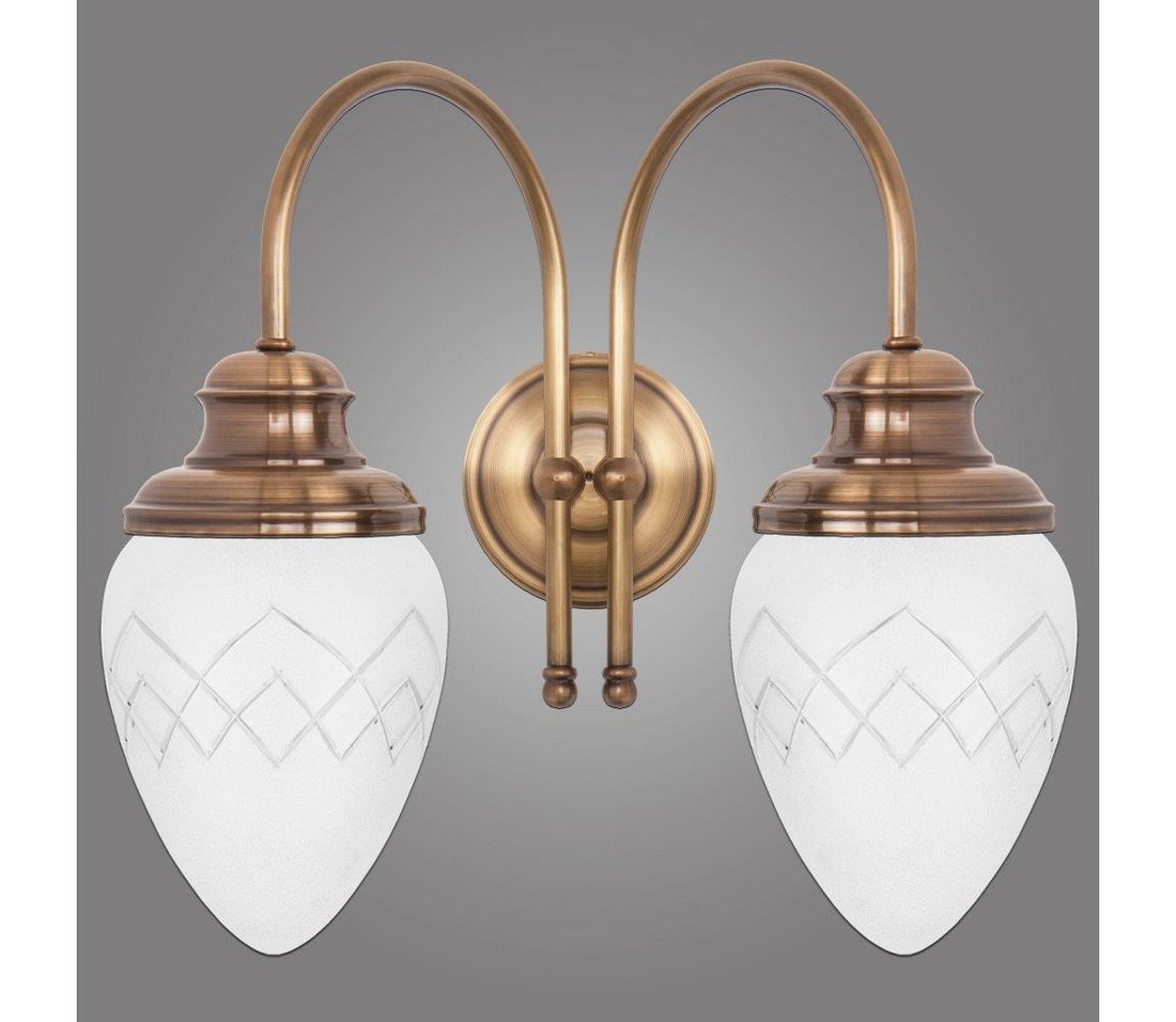 Kemar Kemar RI/K/2/M - Nástěnné svítidlo RINAMA 2xE27/60W/230V mosaz