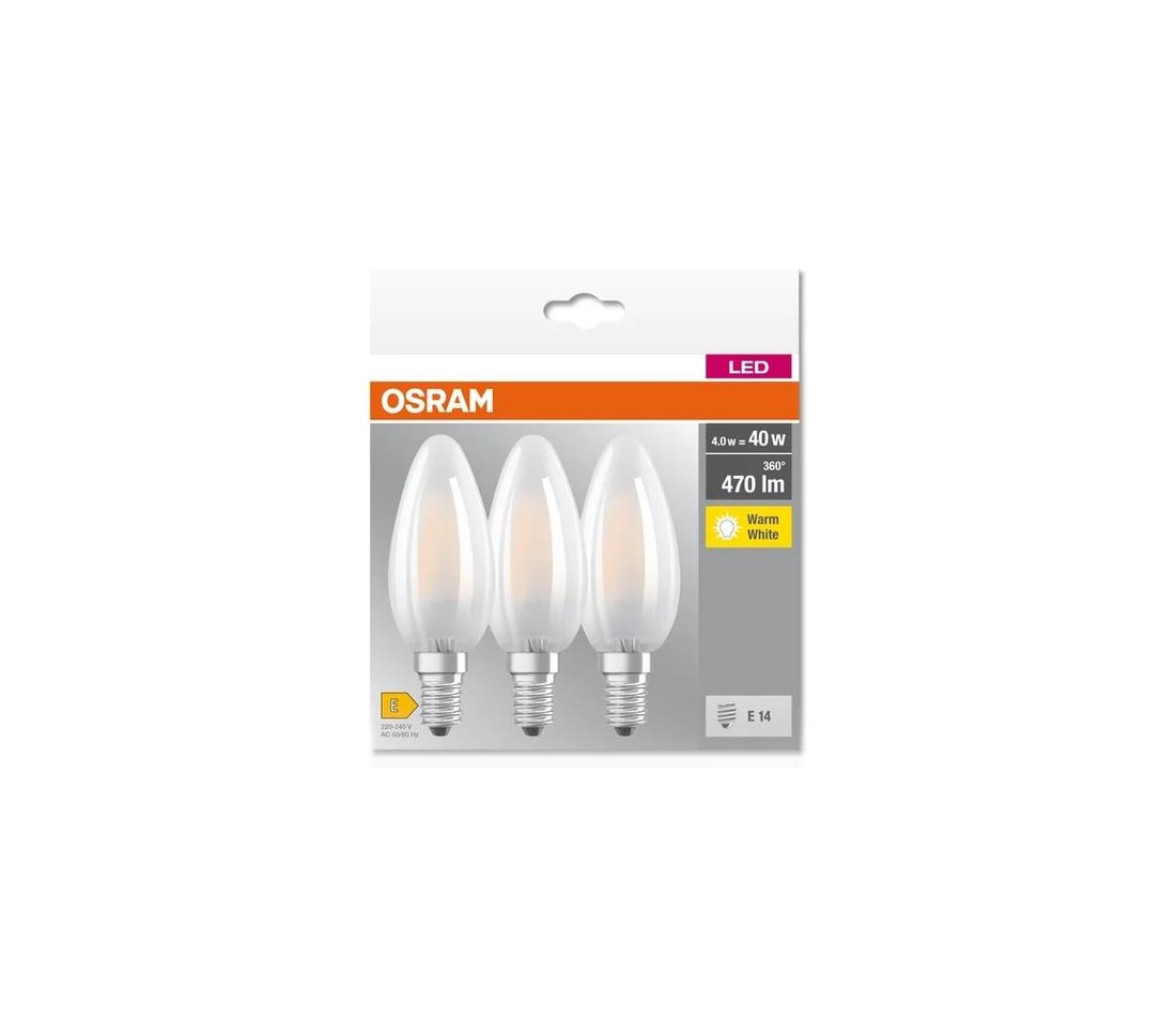 Osram SADA 3x LED Žárovka B40 E14/4W/230V 2700K - Osram