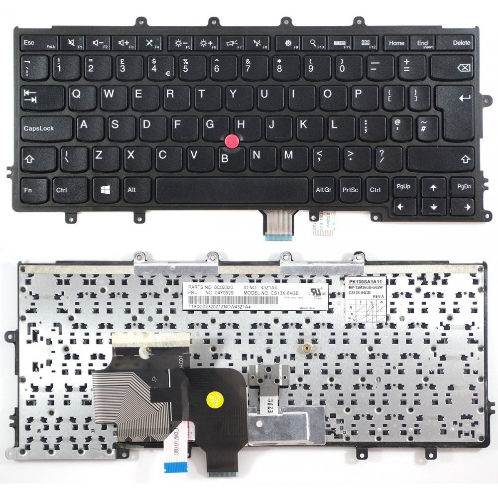 anglická klávesnice IBM Lenovo ThinkPad X240 X240S X240I X250 X260 X270 černá UK