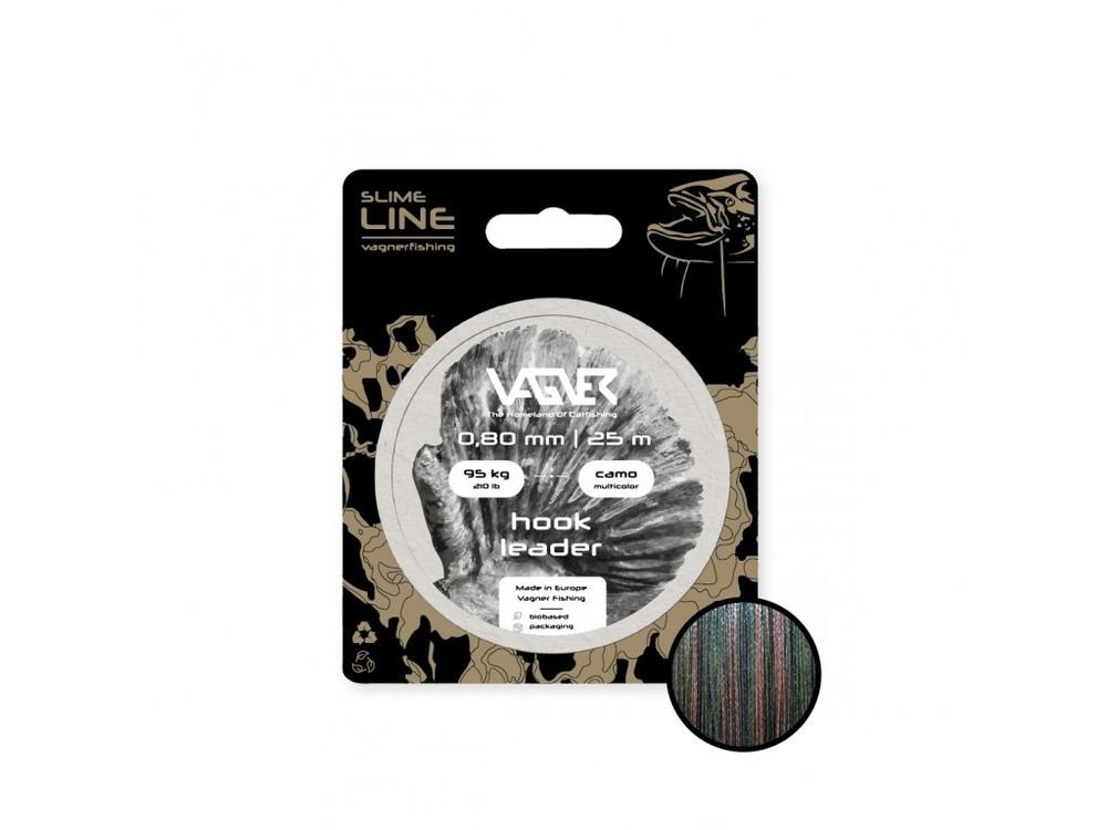 Vagner Návazcová šňůra Hook Leader Slime Line Camu 25m - 0,80mm  25m