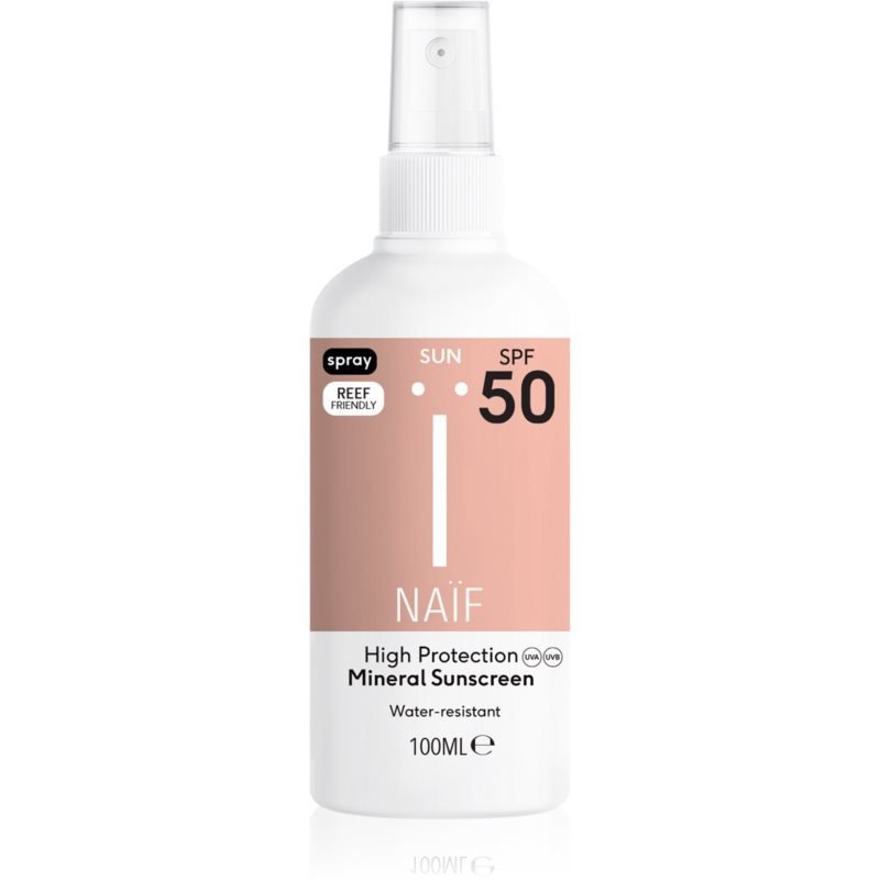 Naif Sun Mineral Sunscreen 50 SPF ochranný sprej na opalování SPF 50 100 ml