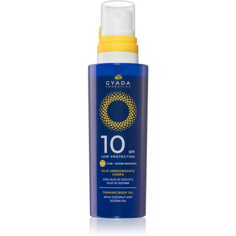 Gyada Cosmetics Solar pečující a opalovací olej na tělo SPF 10 150 ml