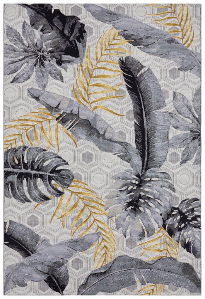 Hanse Home Collection koberce Kusový koberec Flair 105612 Gold Leaves Multicolored - 80x165 cm Žlutá