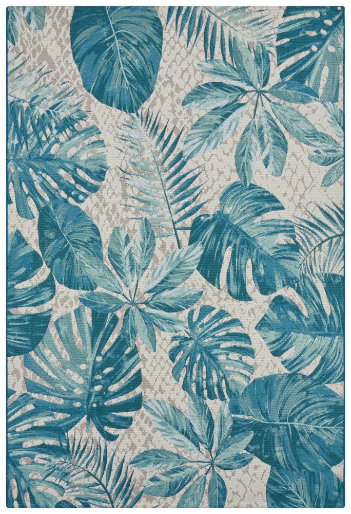 Hanse Home Collection koberce Kusový koberec Flair 105618 Tropical Leaves Turqouise - 160x235 cm Modrá