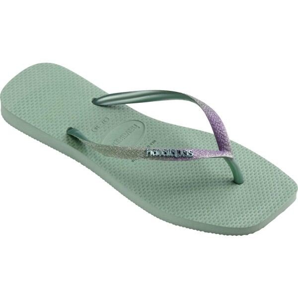 HAVAIANAS SQUARE GLITTER Dámské žabky, světle zelená, velikost 41/42