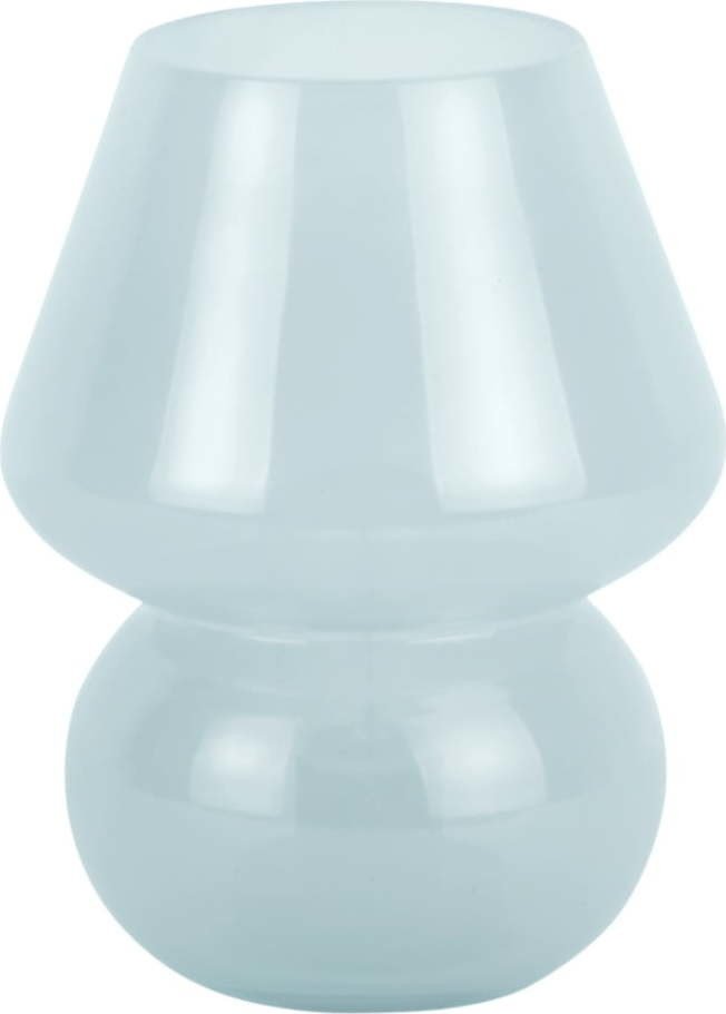 Světle modrá LED stolní lampa se skleněným stínidlem (výška 20 cm) Vintage – Leitmotiv