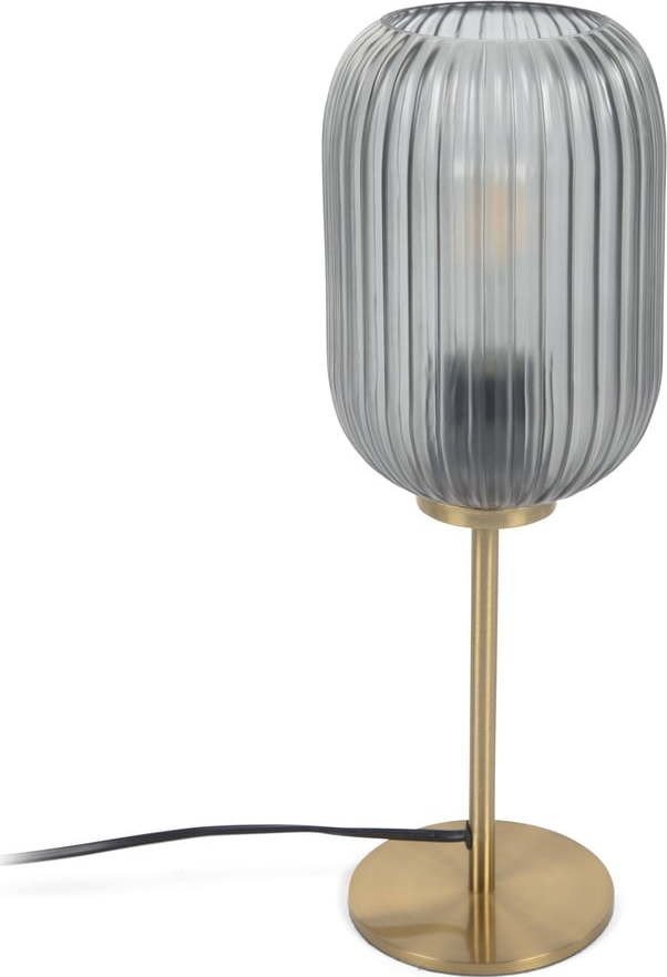 Stolní lampa ve zlaté barvě se skleněným stínidlem (výška 40 cm) Hestia – Kave Home