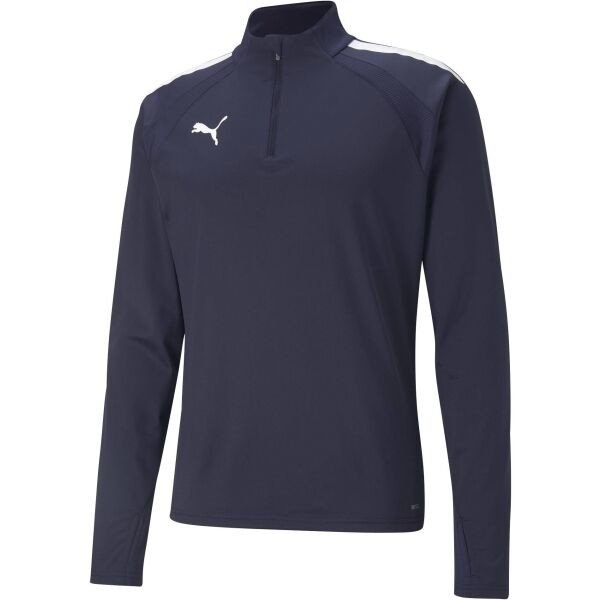 Puma TEAMLIGA 1/4 ZIP TOP Pánská fotbalová mikina, tmavě modrá, velikost XS