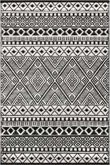Černo-bílý oboustranný koberec vhodný i do exteriéru Green Decore Hanna, 120 x 180 cm