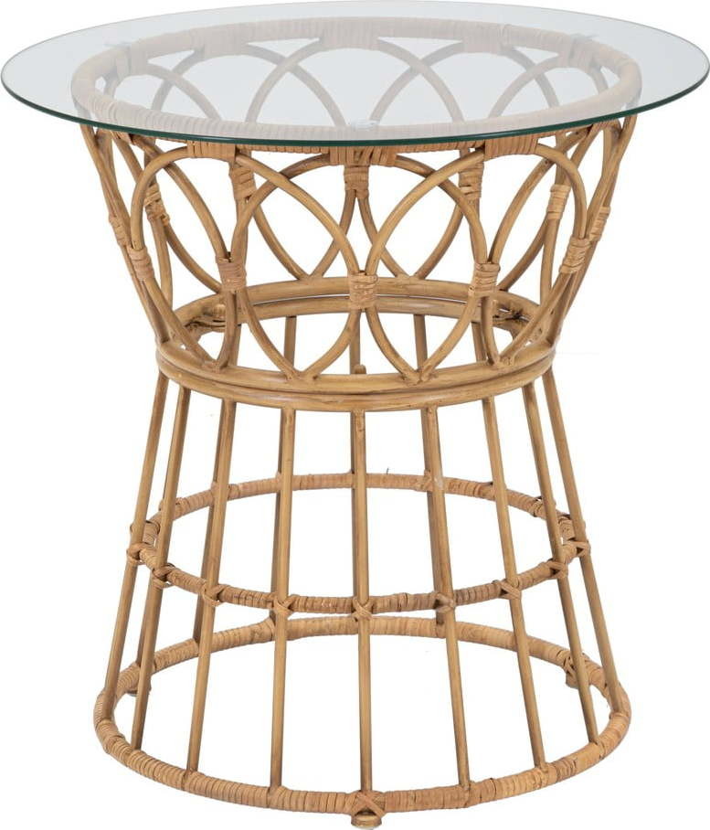 Kulatý konferenční stolek se skleněnou deskou v přírodní barvě ø 50 cm Panama – Mauro Ferretti