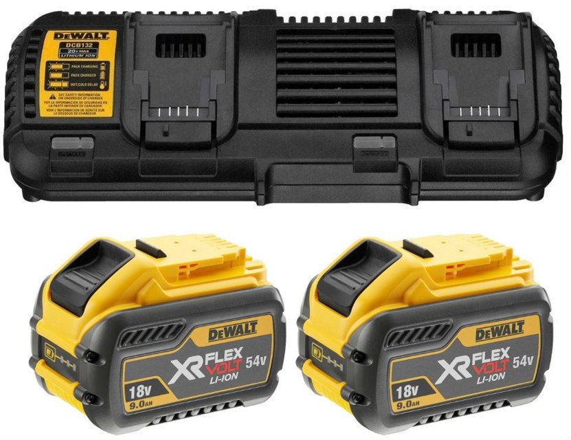 DeWALT DCB132X2 duální nabíječka + 2x FlexVolt baterie s kapacitou 9 Ah