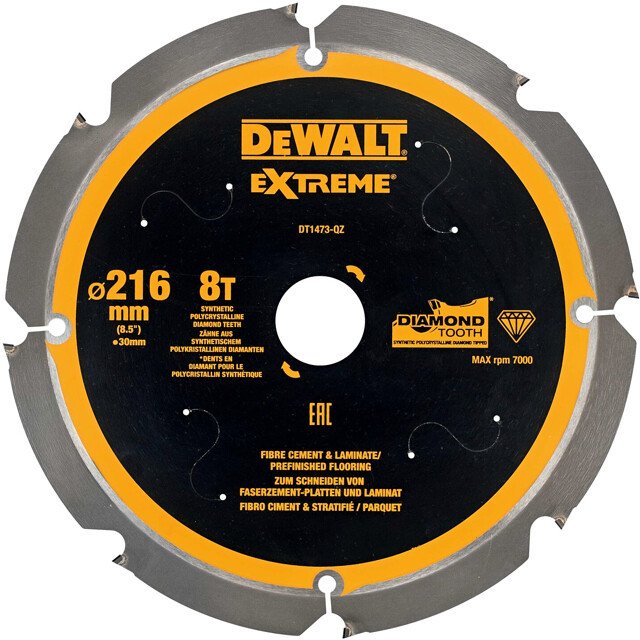 DeWALT kotouč 216x30mm na cementovláknité desky (8z)